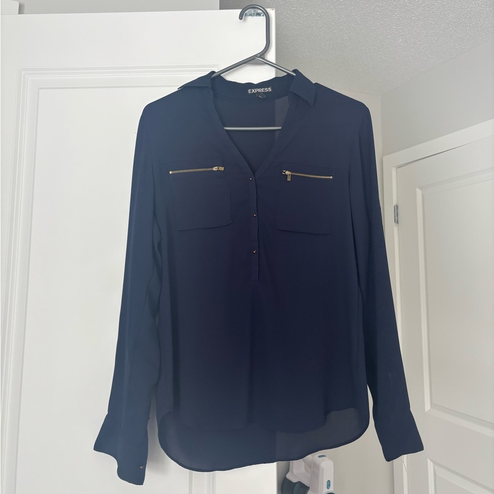 Express Women's Navy Blouse